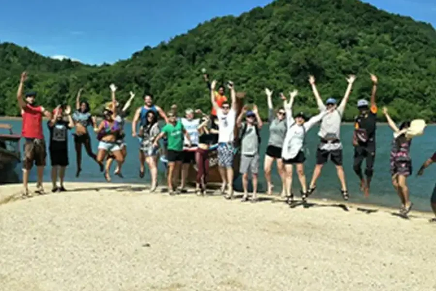 mangrove boat tour koh lanta group fun on beach cover
