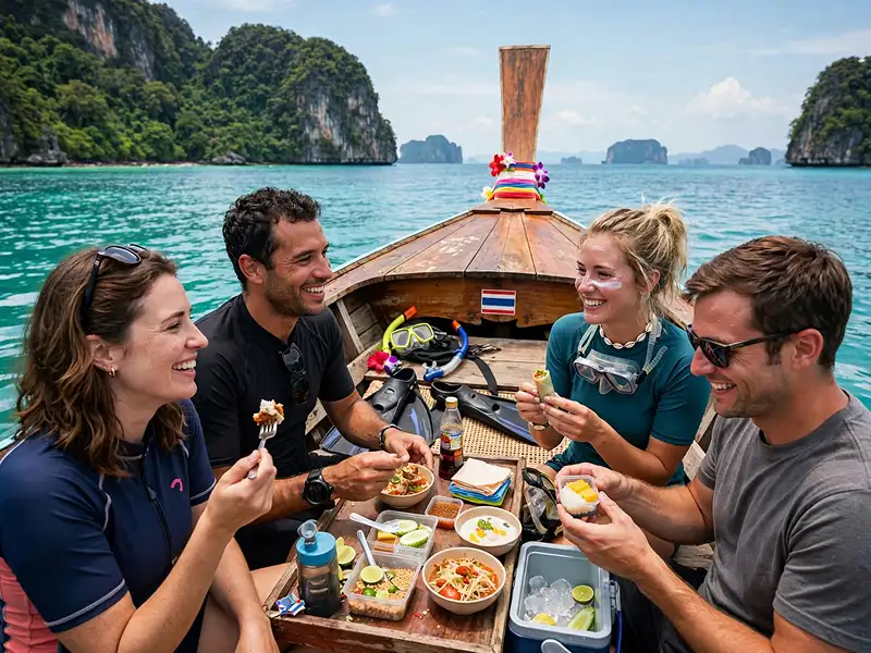 Koh Lanta Snorkeling Tour lunch on longtail boat 4 islands