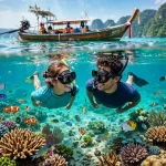 Koh Lanta Snorkeling Tour couple snorkeling coral reef
