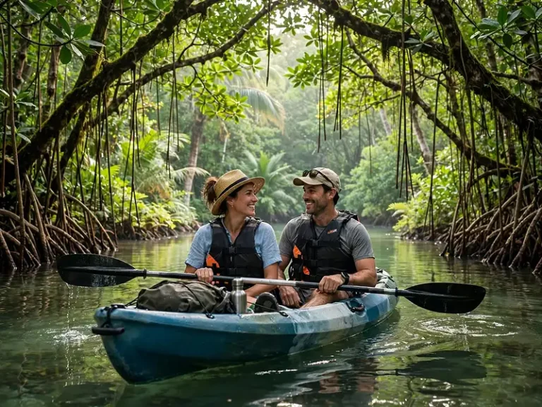 Mangrove Kayaking Koh Lanta couple kayaking in mangrove